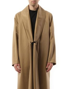Loewe Shawl Collar Coat, 100% Cotton - Brown