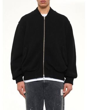 vowels Knitted Bomber - Black