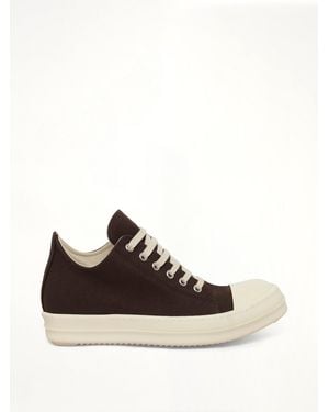 Rick Owens 13Oz Overdyed Denim Low Sneaks - Brown
