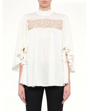 McQueen Fluid Satin Top - White