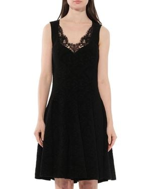 Givenchy Lace Trim Flared Dress - Black