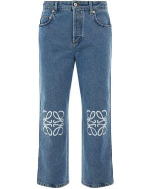Loewe Anagram Cropped Jeans - Blue