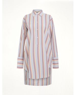 Loewe Stripe Deconstructed Silk Shirt Dress, 100% Cotton - Multicolour