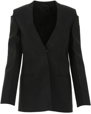 Givenchy Collarless Blazer Jacket, Long Sleeves - Black