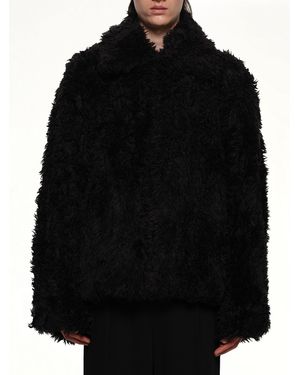 Doublet Sinister Mouth Faux Fur Jacket - Black