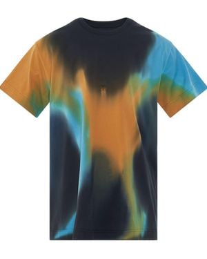 Givenchy 4G Embroidered Oversized Tiedye Back Cut T-Shirt, 100% Cotton - Blue