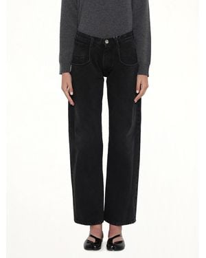 Maison Margiela Straight Jeans With Contrasted Pockets - Black