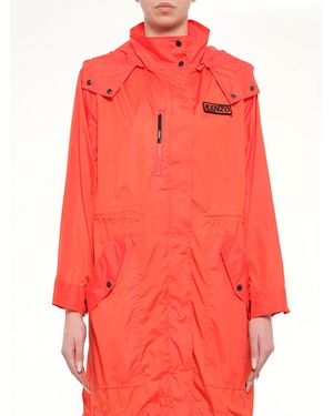 KENZO Hooded Raincoat - Red