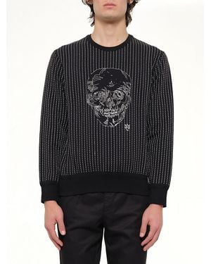 McQueen Embroidered Skull Sweatshirt - Black