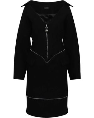 we11done Off-Shoulder Neck Line Dress, Size: Small - Black