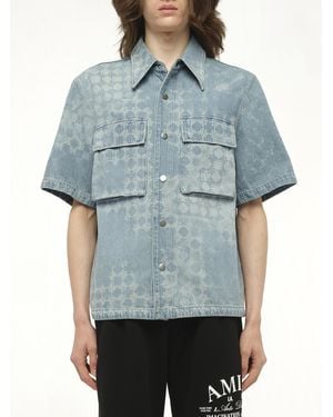 Amiri Ma Quad Denim Shirt, 100% Cotton, Size: Medium - Blue