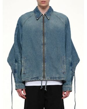 Egonlab Convertible Hooded Denim Jacket - Blue