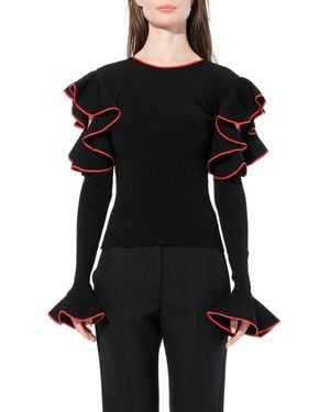 McQueen 'Longsleeve Knitwear, Blk/, Size: Small - Black