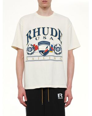 Rhude Usa Sailing Icon T-Shirt - Grey