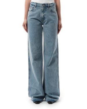 Coperni Wide Leg Denim Pants, 100% Denim, Size: Medium - Blue