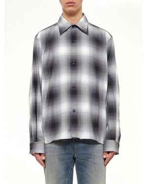 Amiri Oversized Flannel Shirt - Gray