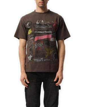 we11done Vintage Collage T-Shirt, , 100% Cotton - Black