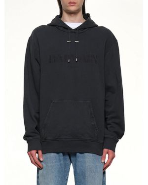 Balmain Vintage Emblem Hoodie - Black