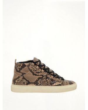 Balenciaga Arena High Python Trainers - Brown