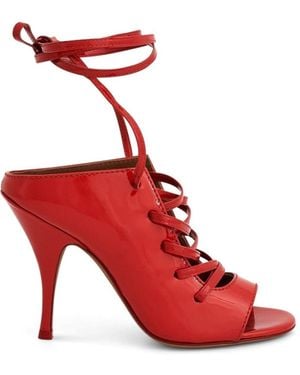 Givenchy Podium Patent Sandal 10, 100% Leather - Red