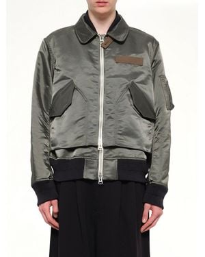 Sacai Cotton Nylon Twill Blouson - Grey