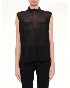 CFCL Hypha Lucent Glitter Sleeveless Bust Flare Top - Black
