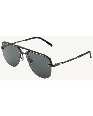 Hublot Matte Aviator Sunglasses With Solid Smoke Lens - Grey