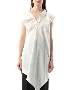 Sacai Cotton Poplin Polo Shirt - White