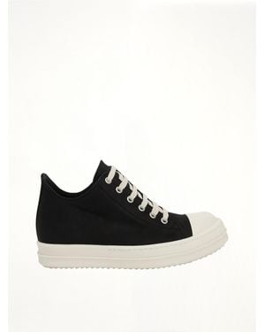 Rick Owens Low Greywolf Leather Lace-up Trainers - Black