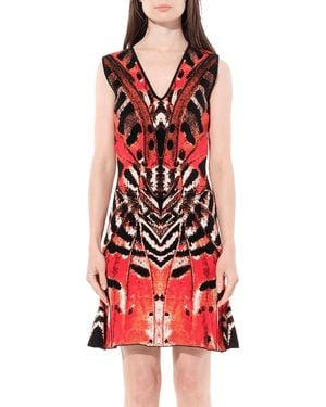 McQueen 'Butterfly Jacquard Dress, /Blk, Size: Small - Red