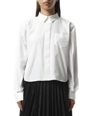 Sacai Poplin Flap Shirt, 100% Cotton - White