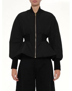 Alaïa Peplum Bomber - Black