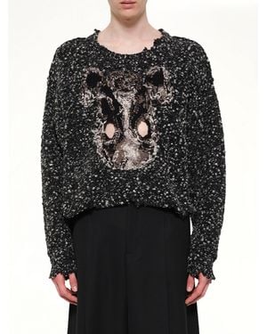 Doublet Acting Gas Mask Knit Pullover - Black