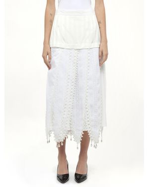 Loewe Lace Petal Skirt - White