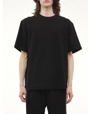 WOOYOUNGMI Whipstitch T-Shirt, 100% Cotton - Black