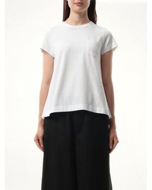 Sacai X Cotton Poplin X Jersey T-Shirt, Short Sleeves, 100% Cotton - White