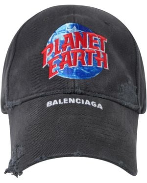 Balenciaga 'Planet Earth Cap, Wash/Multicol, 100% Cotton, Size: Small - Grey