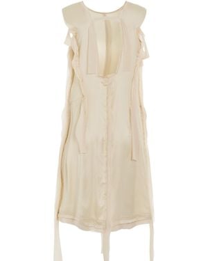 Maison Margiela Asymmetric Distressed Dress, Round Neck - Natural