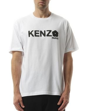 KENZO Gots Boke Flower 2.0 Oversize T-Shirt, Short Sleeves, 100% Cotton, Size: Medium - Grey