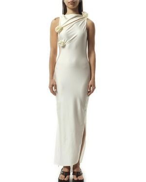 Coperni Asymmetric Flower Gown, Size: Small - White