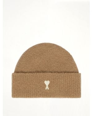 Ami Paris Ami De Coeur Beanie - Natural