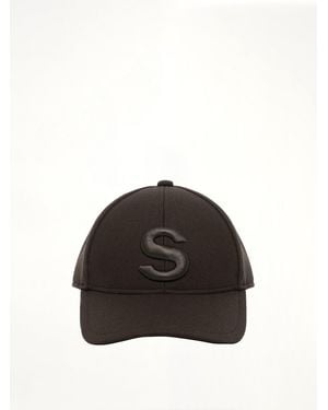 Sacai S Cap Wool Melton - Black