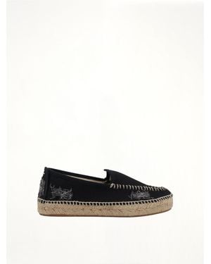 Maison Margiela Embroidered Espadrilles - Black