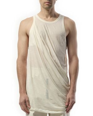 Rick Owens Anthem Tank, 100% Cotton, Size: Small - Natural