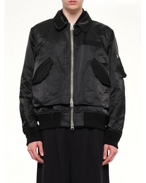Sacai Cotton Nylon Twill Blouson - Black