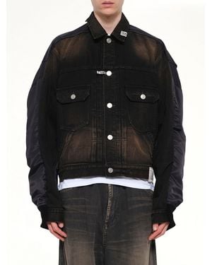 Maison Mihara Yasuhiro Combined Denim Ma-1 Blouson - Black