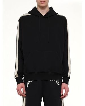 Palm Angels Back Curved Logo Track Hoodie - Black