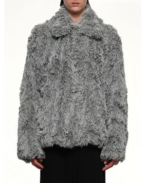 Doublet Sinister Mouth Faux Fur Jacket - Grey