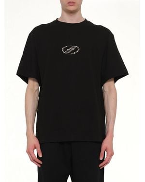 we11done Rhinestone T-Shirt - Black
