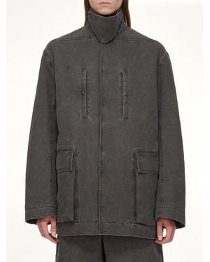 Rick Owens Collared Mac - Grey